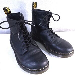 Dr. Doc Martens Air Wair 1460 J SZ 3 Black Combat Lace Up Boots Boys Girls $80